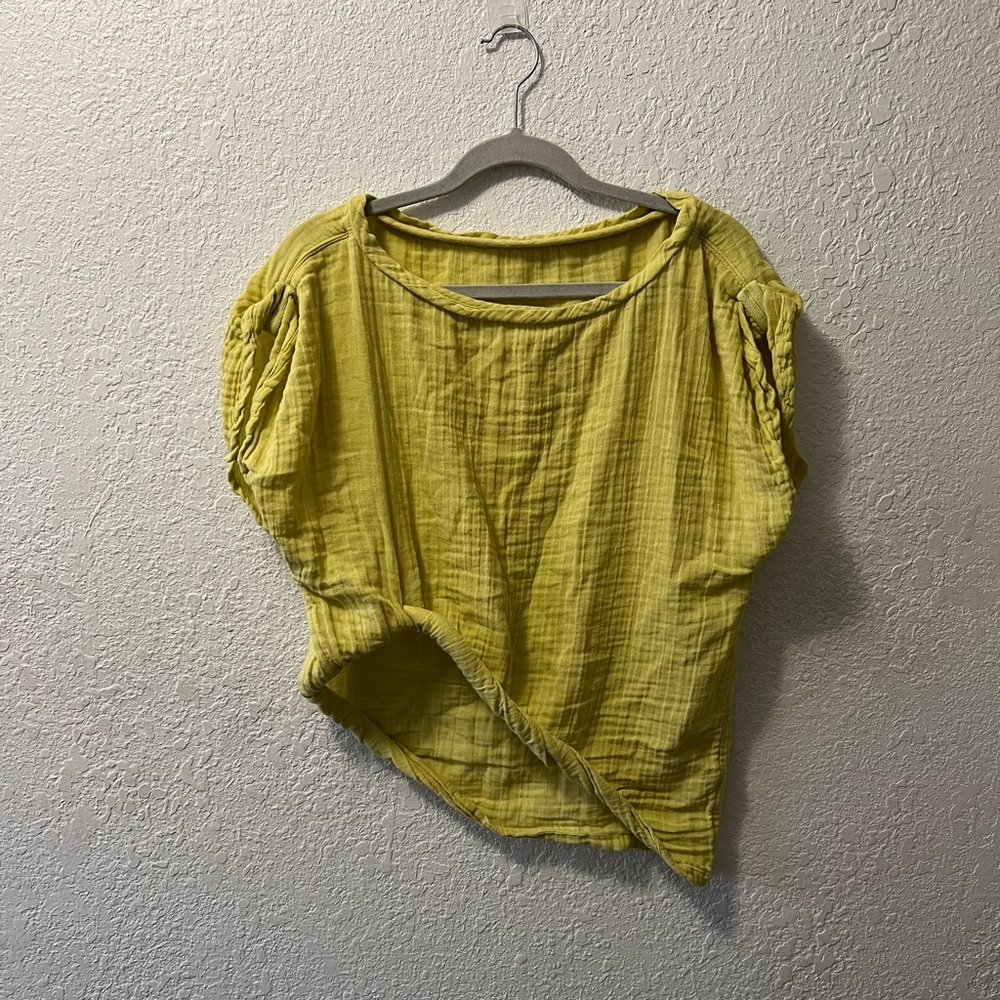 Free People cotton gauze roll up side top
